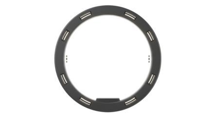 Circular LED ring light for photography and video isolated PNG with Transparent Background
