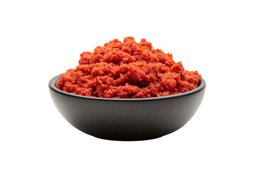 Delicious gajar halwa in bowl isolated on transparent background