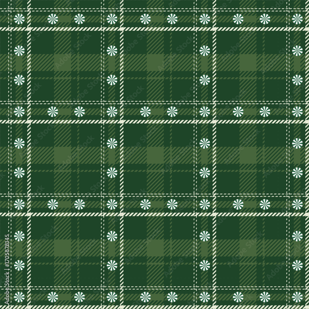 Canvas Prints plaid with twill weave repeat pattern in green.christmas seamless pattern.checkered tartan geometric