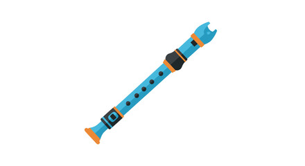 Bright Blue Plastic Recorder Musical Wind Instrument.