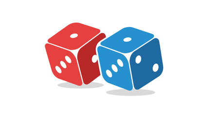 Two Colorful Dice with White Dots for Gambling Games.