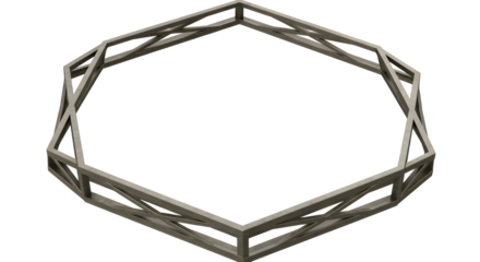 Abstract view of geometric polygonal frame isolated PNG with Transparent Background