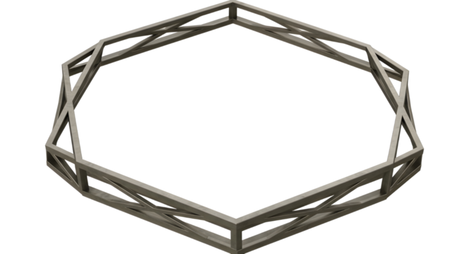 Abstract view of geometric polygonal frame isolated PNG with Transparent Background