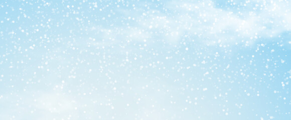 Winter background with falling snowflakes isolated on transparent background, vector png. Snowfall, blizzard, snow storm, snow hurricane. Snowflakes.	
