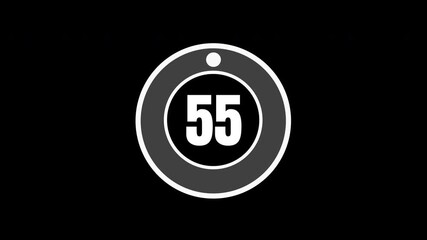 60 second timer circle countdown . 60 to 0 second animation countdown on black background 4K - Powered by Adobe