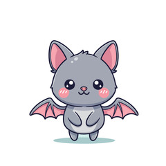 a cartoon bat with pink eyes and pink wings