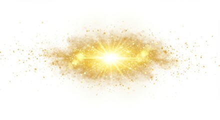 Glowing Light Effect with Glitter Particles and Stars Isolated on Transparent Background for Christmas, New Year, Star Cloud, Magic Dust, and Festive Vector Illustration"