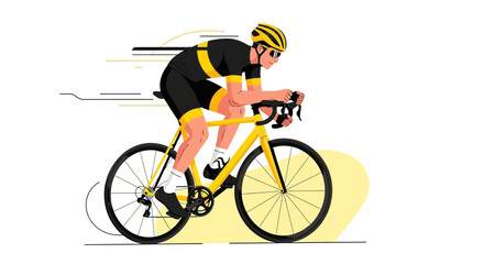 Fototapeta premium Cyclist In Action: Captivating Illustration Depicting Dynamic Cycling And Energy