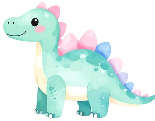 Fototapeta premium Cute, pastel-colored dinosaur