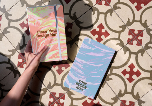 Front and back Book Cover Mockup 