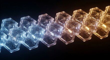 Abstract Cubes on Black Background