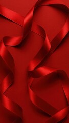 Obraz premium aesthetic red christmas ribbon wallpaper