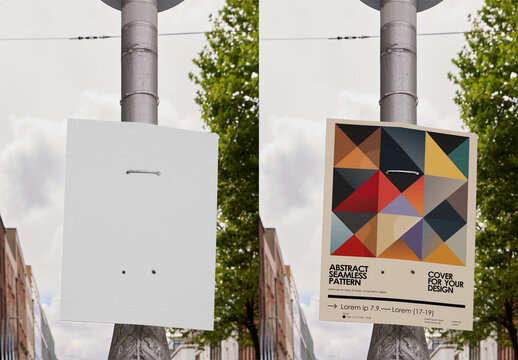 Poster with cable ties attached to a lamppost in Dublin, Ireland.