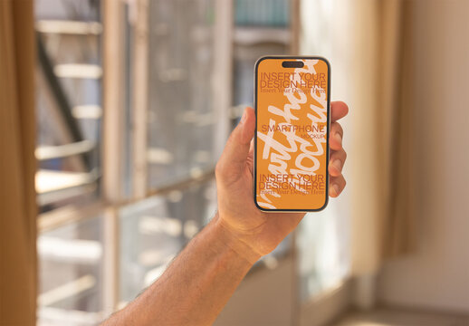 Handheld Smartphone Mockup