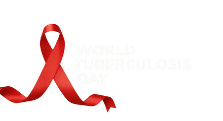 World tuberculosis day ribbon awareness campaign isolated on transparent background