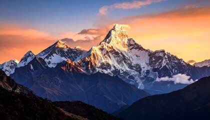 Majestic mountain peak at sunrise (3)