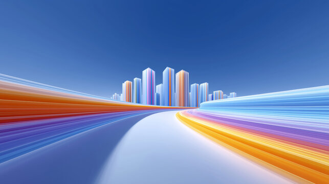 Colorful Roads to City