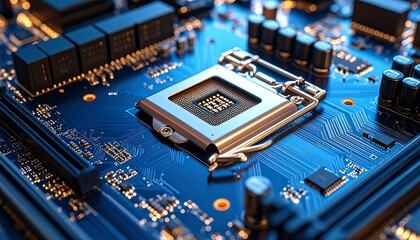 Close-up of a computer motherboard