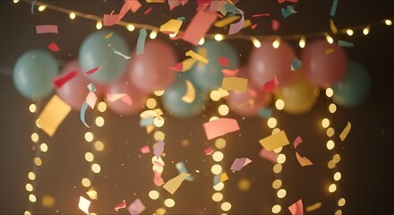 Balloons and Confetti Party Decoration