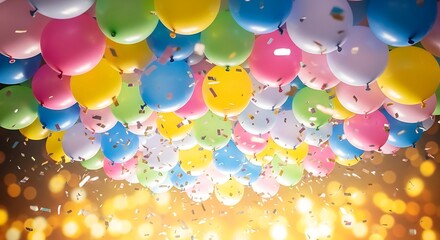 Colorful Balloon with Confetti Decoration