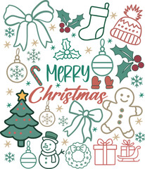 Merry Christmas Procreate Stamps T shirt Design