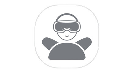 Stylized Icon of a Person Wearing Virtual Reality Goggles.