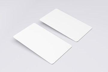 Rounded Corner Businesscard mockup（角丸名刺2枚モックアップ ｜ グレー背景）