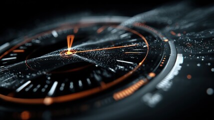 Abstract digital clock design with futuristic style and technological elements