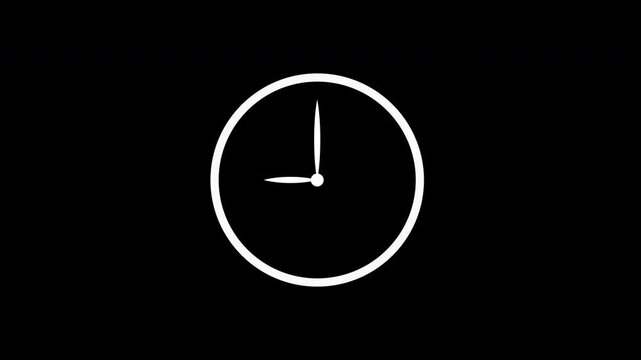 Clock timer tricking ,black background. clock Motion Animation Animation.