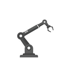 Grey robotic arm illustration isolated on transparent background