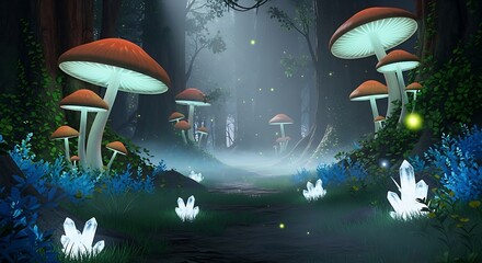 Mushroom in Magical Forest