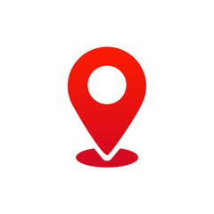 Minimalist Red Location Icon &ndash; GPS, Map, Pin, Navigation Symbols