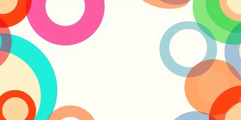 Abstract colorful geometric ring shapes, vibrant circle pattern background,  multi-colored,  swirl