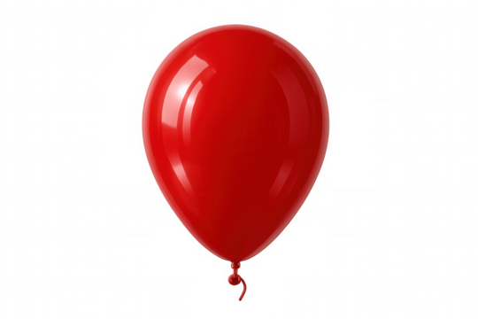 Vibrant red balloon hovering against clean white backdrop, symbolizing celebration, joy, and special occasion festivity