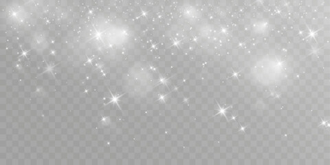 Magical glowing bokeh lights with sparkles on soft blurred background. Elegant dreamy festive atmosphere.	