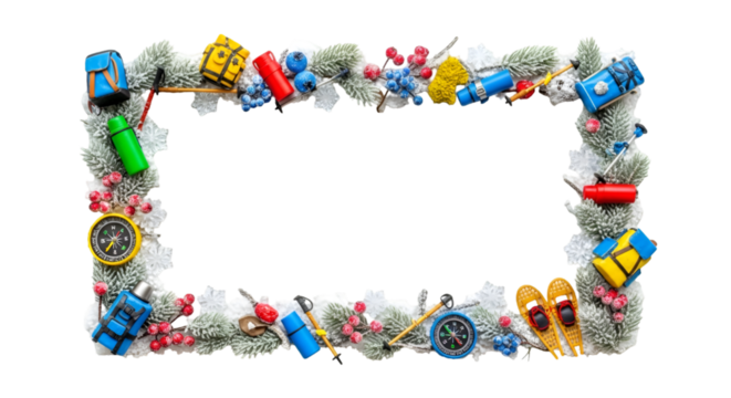 Adventure Gear Display, Hiking Essentials, Outdoor Activities, Fun, Bright