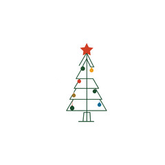 create a vector style simple the cresmes tree white background
