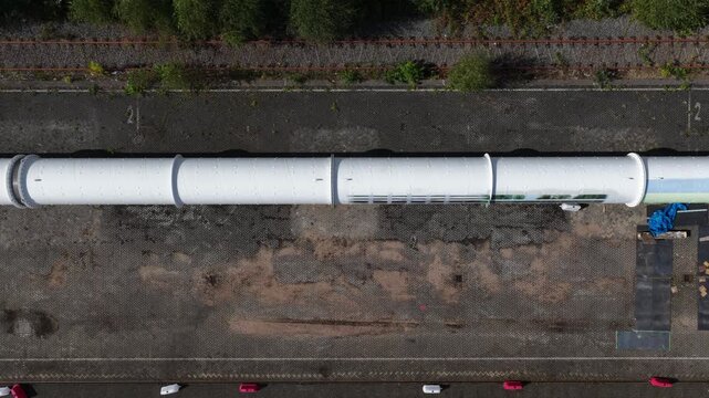hyperloop test facility. The hyperloop is a concept for a vacuum train. Transport system at high speeds.