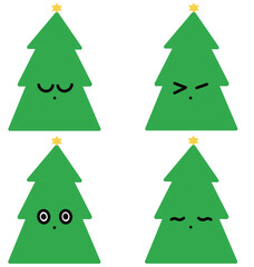 Fototapeta premium Simple christmas tree set