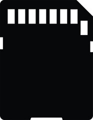 Scalable vector illustration of a compact sd memory card icon for digital storage