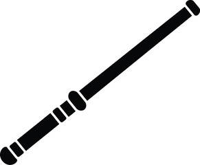 Black silhouette of a simple tool or wand vector graphic for design projects