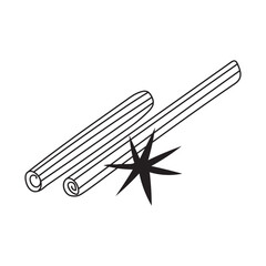 Cinnamon sticks and star anise illustration