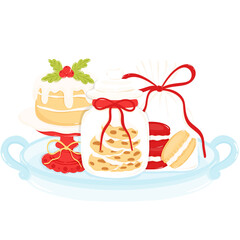 Cute Christmas Holiday Dessert Clipart Set