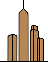 Minimalist Skyscraper Line Art Illustration