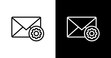Email Settings White Icon Set Design