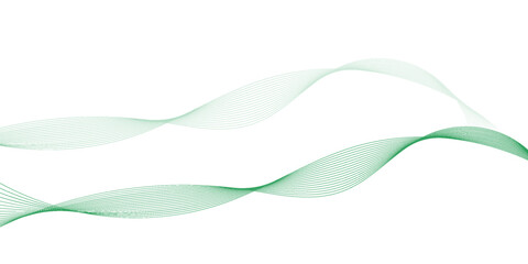 green line wave and abstract white background