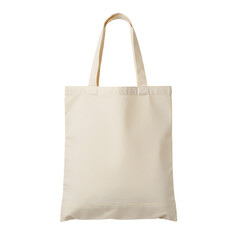 Isolated Canvas Tote Bag in Beige Color for Eco-Friendly Shopping
