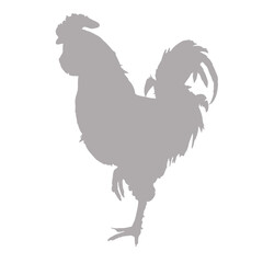 Rooster silhouette standing proudly on black background