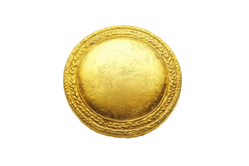 Sports gold medal isolated on transparent background