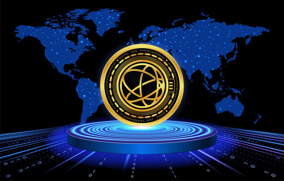 celestia-tia cryptocurrency logos images on digital background. 3d illustrations.